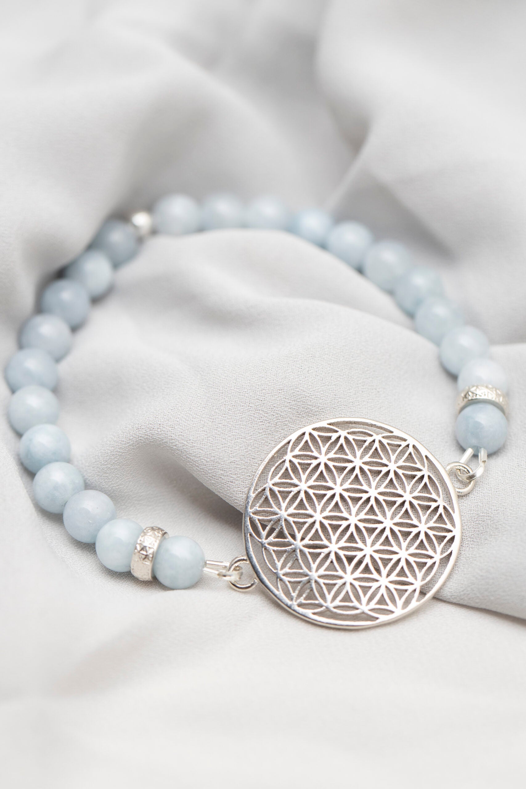 Flower Of Life Bracelet - Aquamarine
