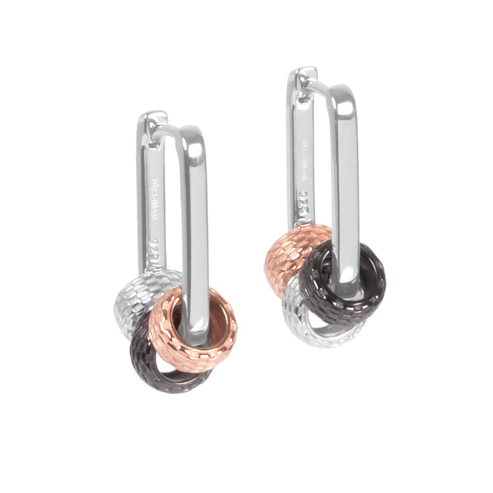 Metropolitan Hoops Rolling Charm - Rose Gold and Silver