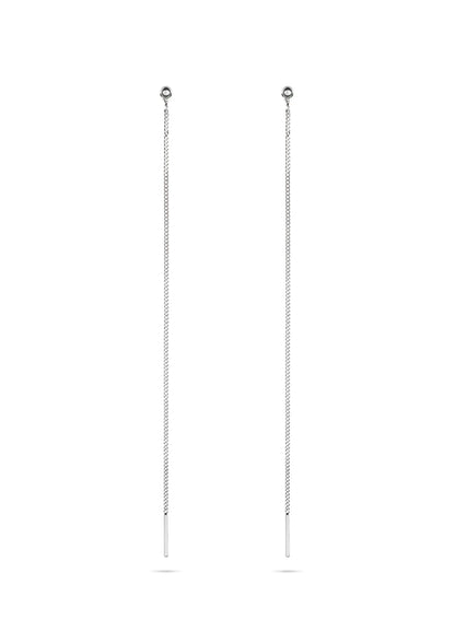 Pin Up Threader Chain Earrings - Silver